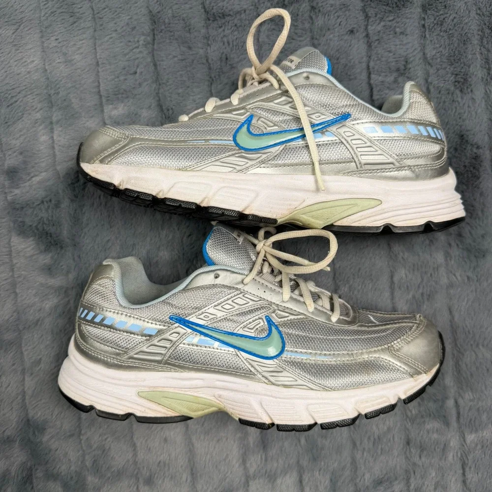 Nike Initiator Running Shoes Women 10 Silver Blue 395663-001 Y2K Dad Shoe